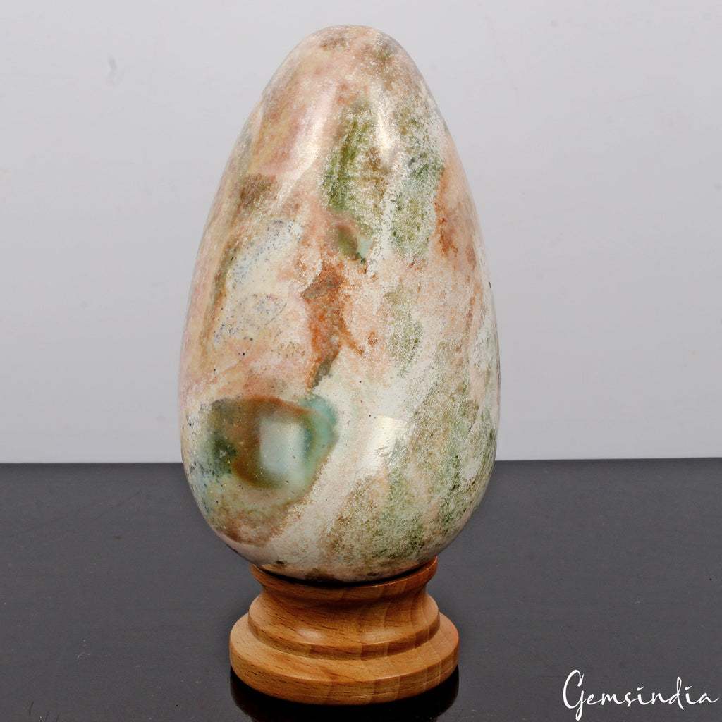 3940 Cts Natural Untreated Moss Agate Egg Shape Crystal Healing Mineral Gem~4.6"