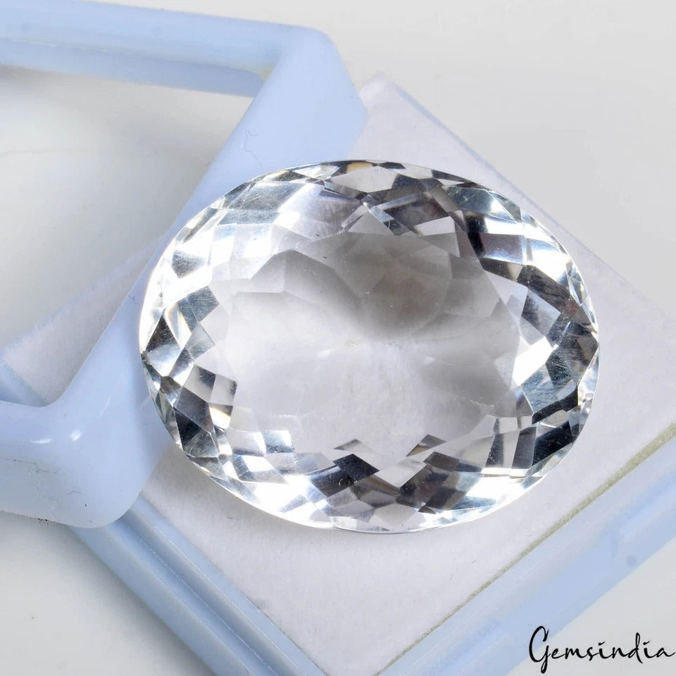 Certified 78.70 Cts Natural Unheated White Quartz Oval Cut Loose Gem For Pendant