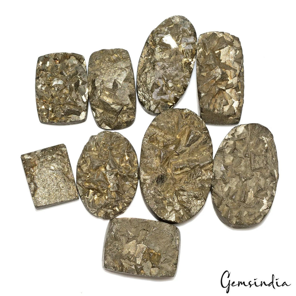 530 Ct Natural Gold Pyrite Druzy Uncut Raw Rough Loose Gemstone Lot 9 Pcs