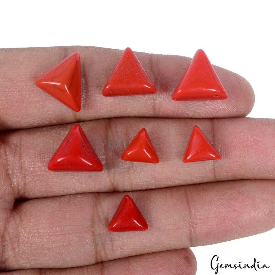 Coral Cabochon, Red — 8mm to 14mm, 34.10 Ct