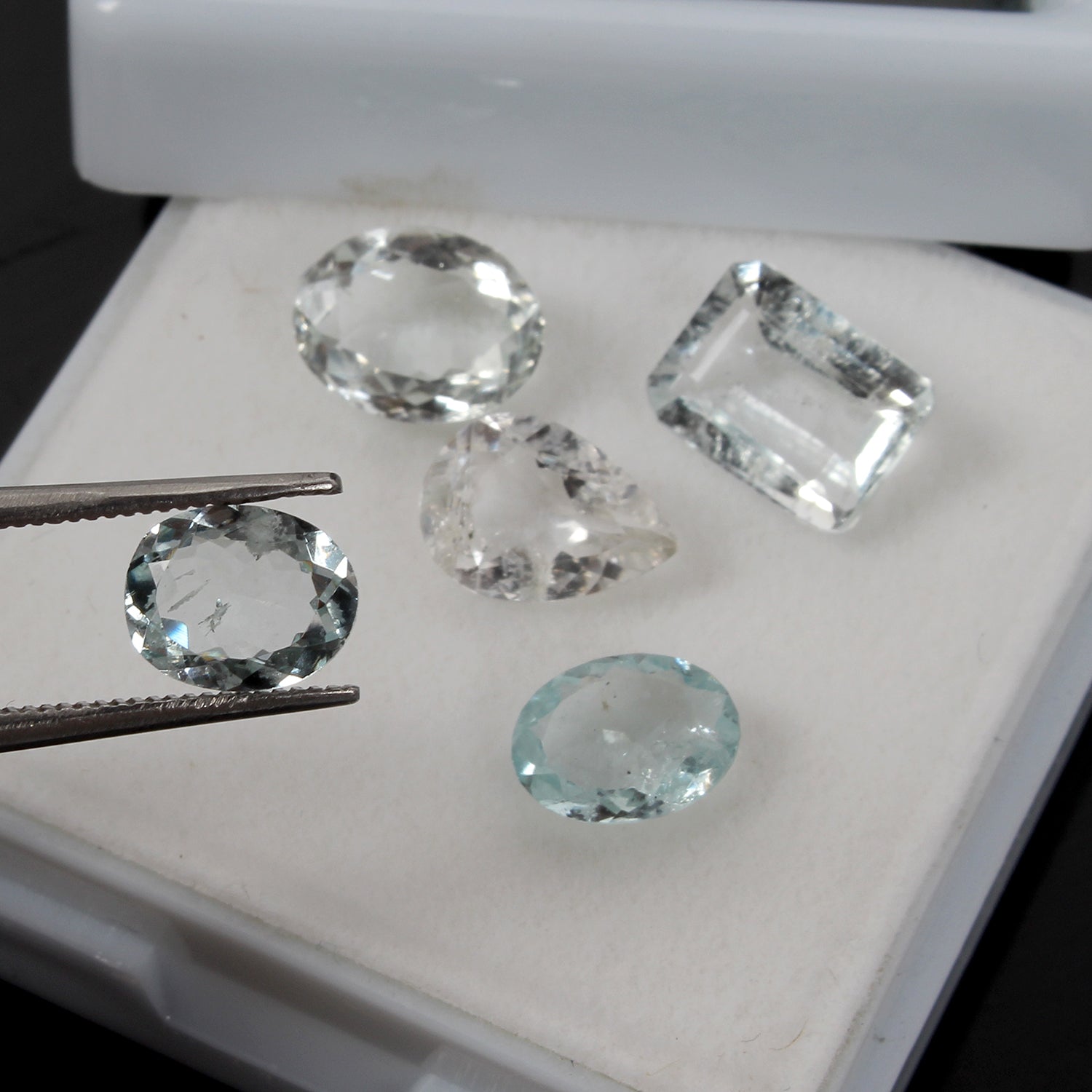 5 Pcs Natural Blue Aquamarine 7-10mm Mix Faceted Cut Loose Gemstones~ 8.40 Cts