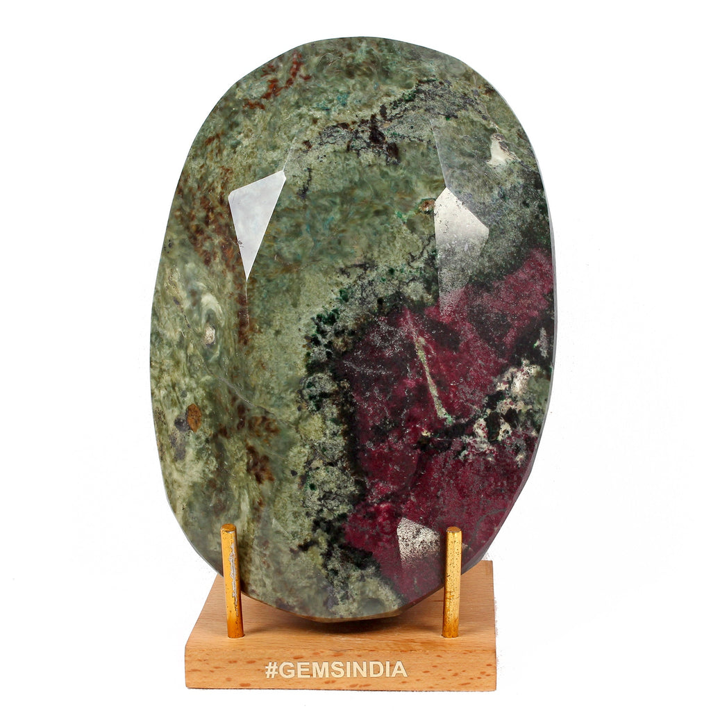 Large 2 Kilo Natural Huge Bi Color Ruby Zoisite Oval Faceted Untreated Gemstone