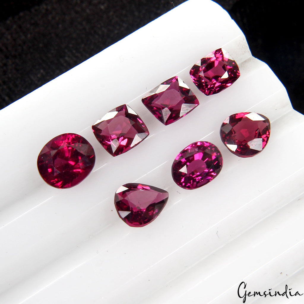 9.30 Cts Bright Hot Pink Raspberry Rhodolite Garnet Mix Cut Gemstones! Full Fire