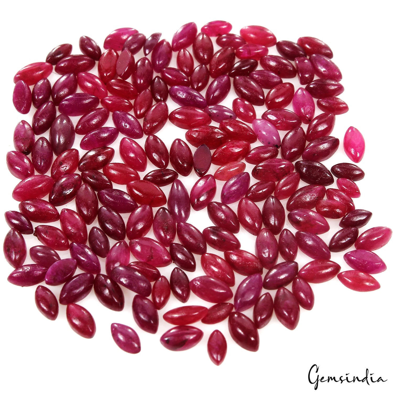 56.70 Cts Natural Ruby Cabochon Lot 146 Pcs (4mm-7mm) Vibrant Pink-Red Mix Gems