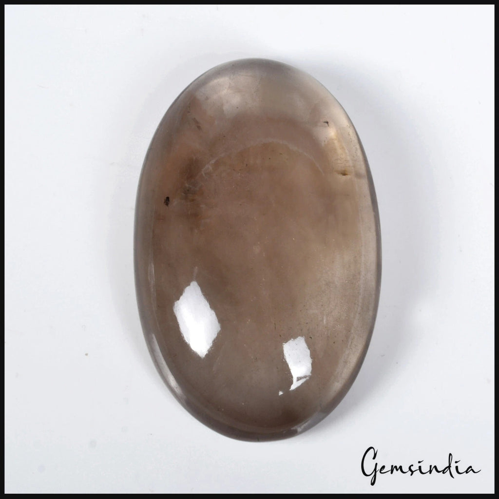 Smoky Quartz Cabochon, Untreated, Brown — 61x38x18mm, 320 Ct, Madagascar