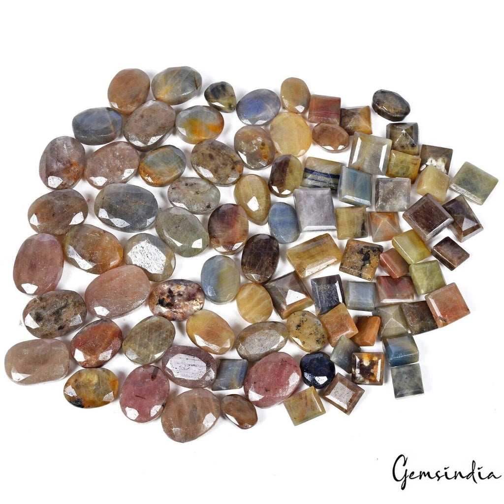860 Ct/83 Pcs Natural Untreated Multi Color Sapphire Mix Cut 8-17mm Loose Gems
