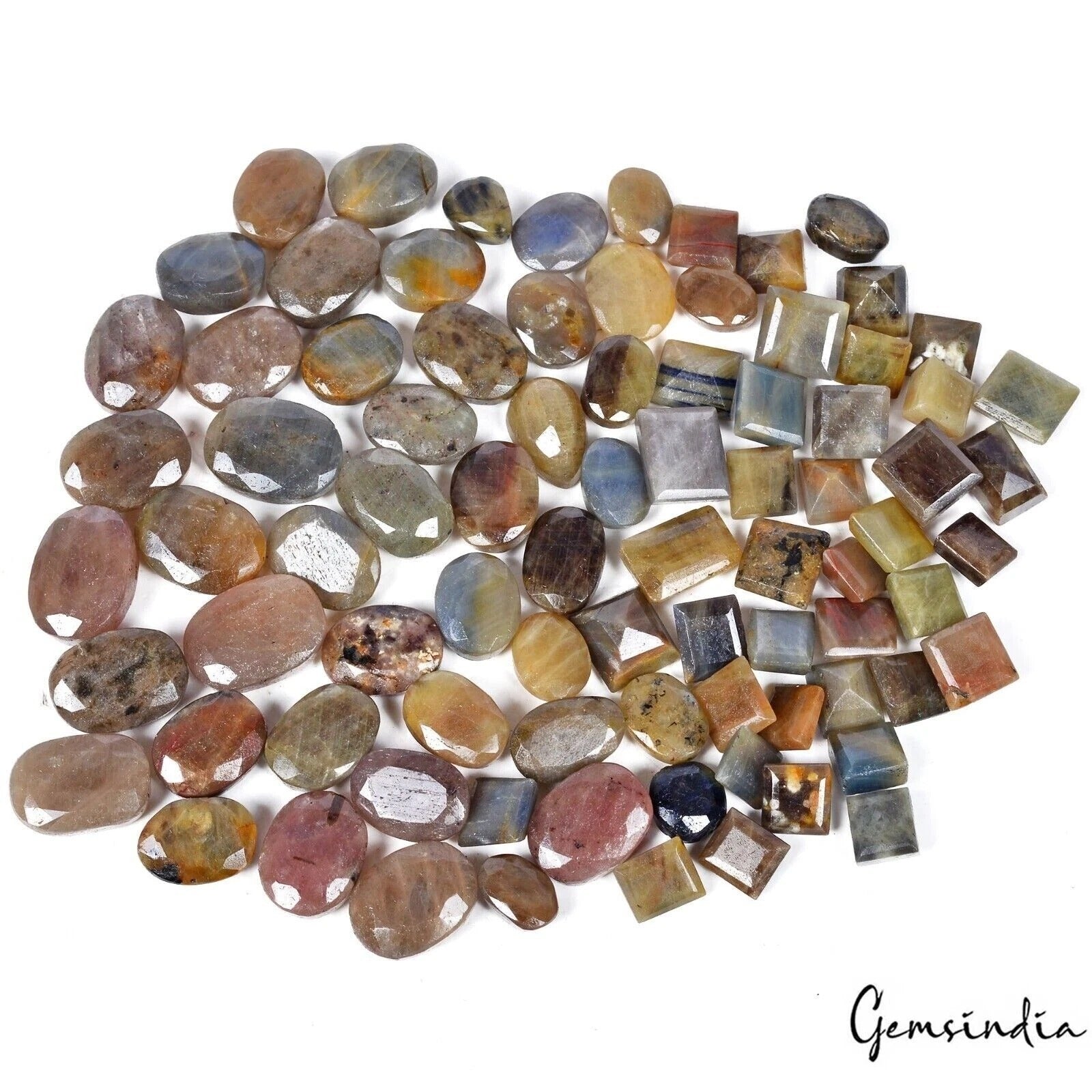 860 Ct/83 Pcs Natural Untreated Multi Color Sapphire Mix Cut 8-17mm Loose Gems