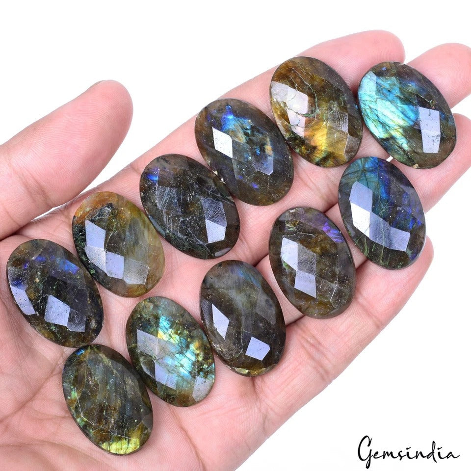 350 Ct/11 Pcs Natural Untreated Multi Shine Labradorite Oval Calibrated Gems Lot