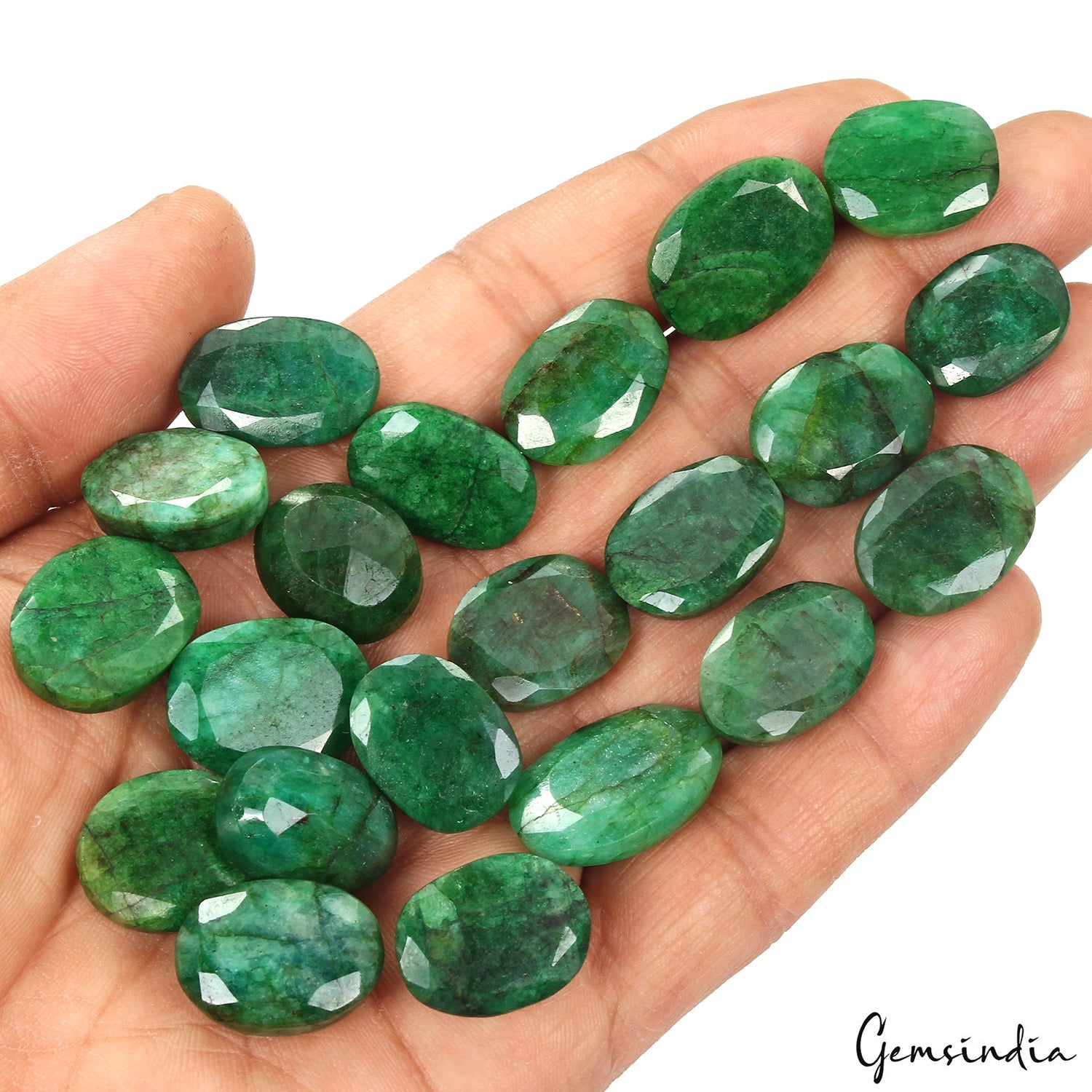 Certified Natural Green Emerald 360 Ct Oval Cut Loose Ring Size Gemstones~21 Pcs