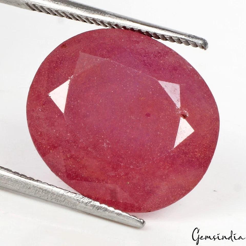 Ruby Loose Gemstone, Heated, Red — 14x13x7mm, 12.60 Ct, Mozambique