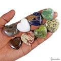 520 Cts/7 Pcs Natural Untreated Multi-Color Heart Cab Loose Gems Lot For Pendant
