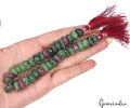 390 Ct Natural Untreated Ruby in Zoisite Round Cut Drill Loose Beads Strand 9.5"
