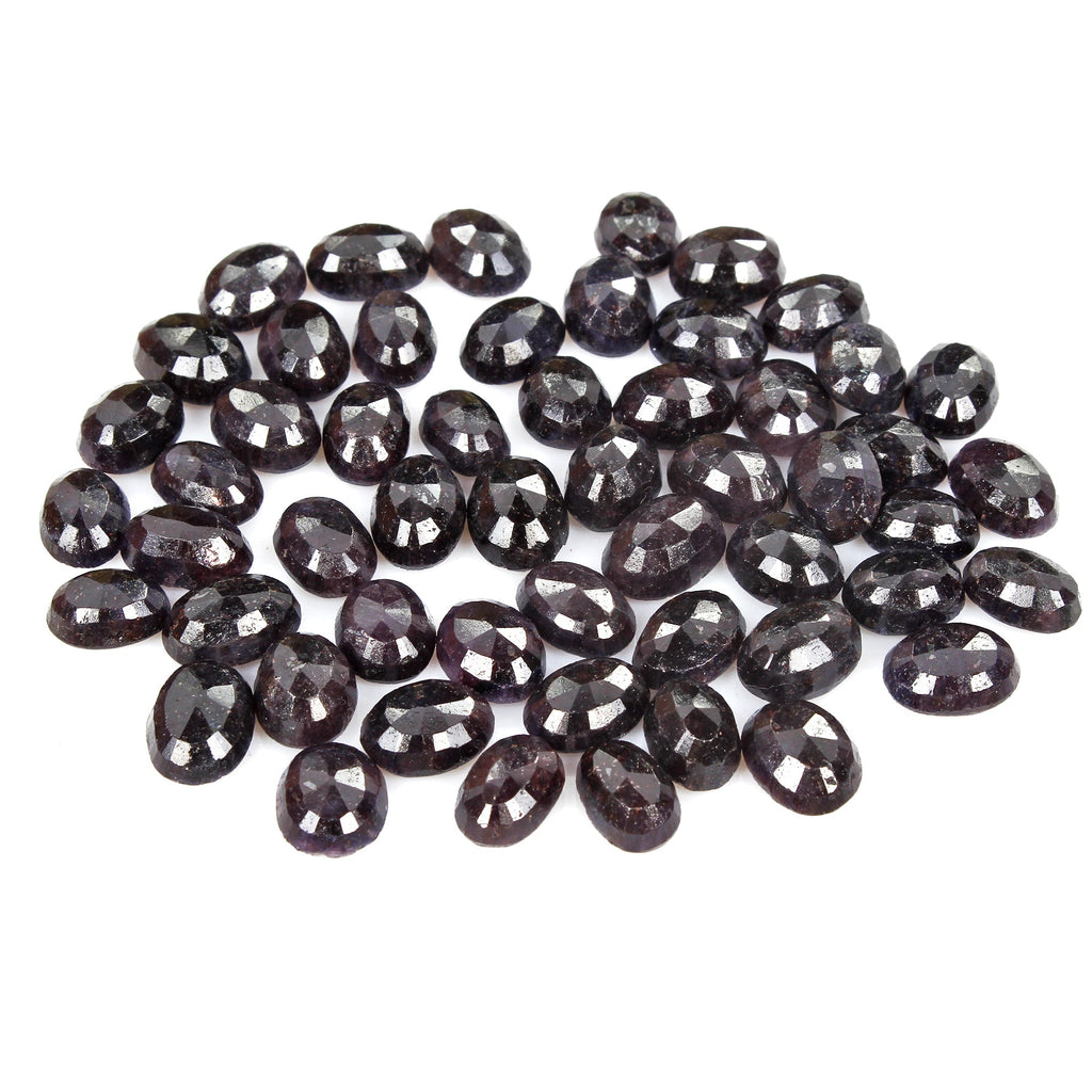350 Ct/54 Pcs Natural African Dark Blue Sapphire Oval Faceted Loose Cut Gems Lot