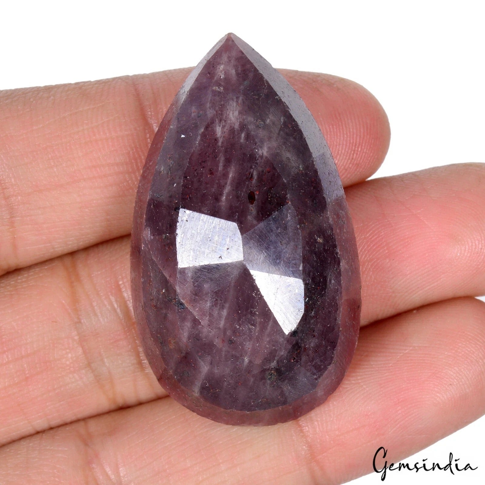 149.35 Ct Natural Red Ruby Pear Faceted Pendant Size Loose Certified Gemstone