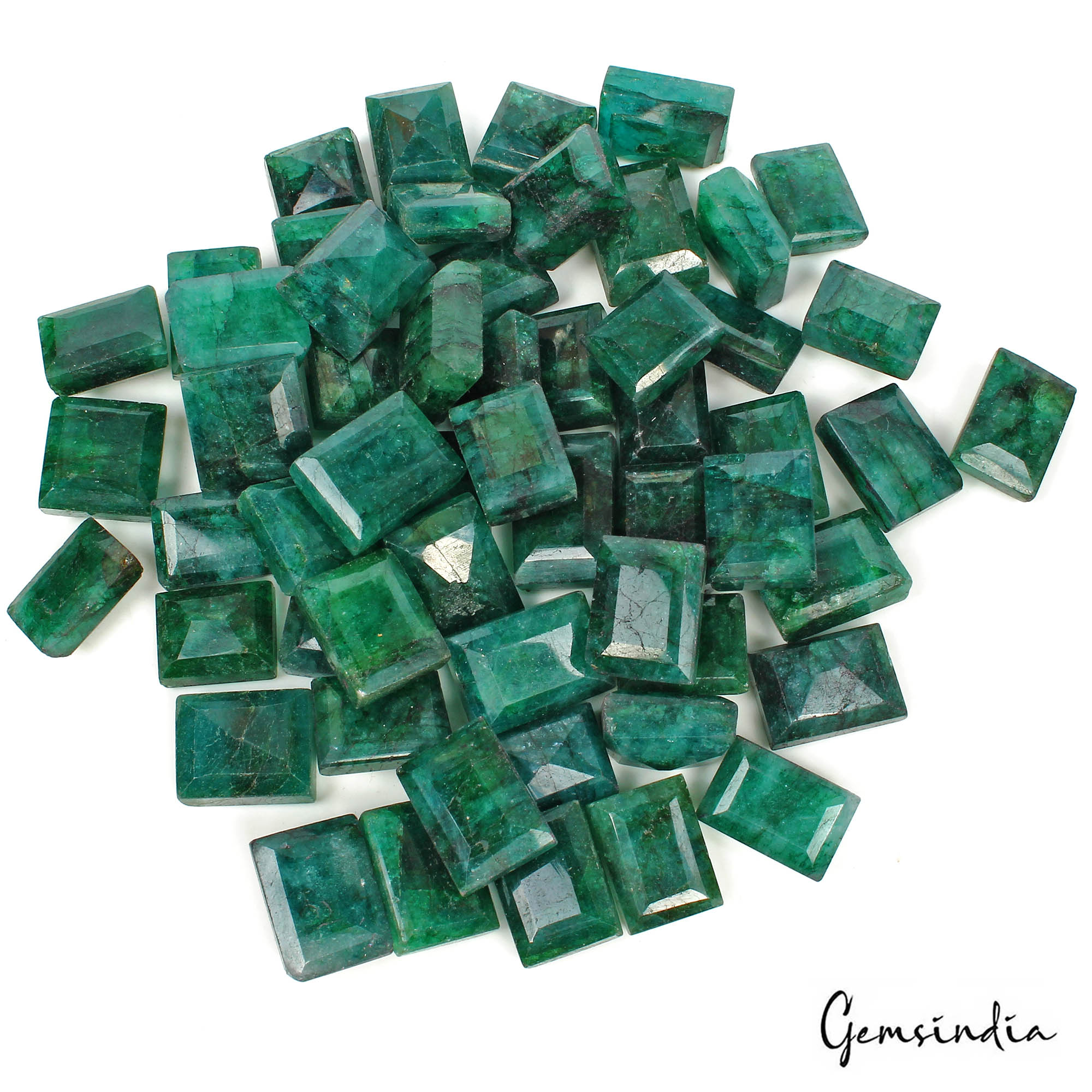 Brazilian Emerald Lot, Loose Gemstone, Color Enhanced — 57 Pieces, 13mm To 18mm, 890 Ct, Brazil