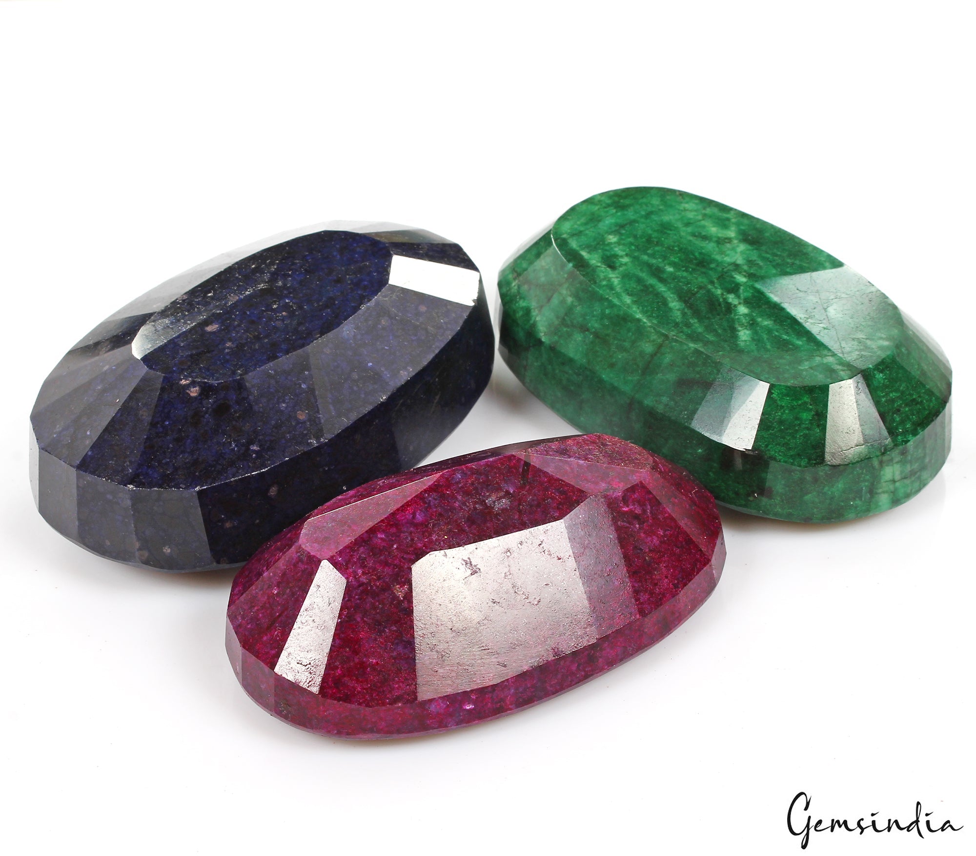 4120 Cts Natural Ruby, Sapphire & Emerald Oval Cut Loose Gemstones Lot 81-92mm