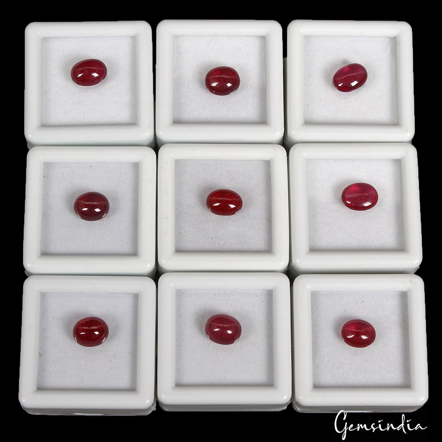Certified 17.30 Cts/9 Pcs Natural Mozambique Red Ruby Oval Cab Gems For Jewelry
