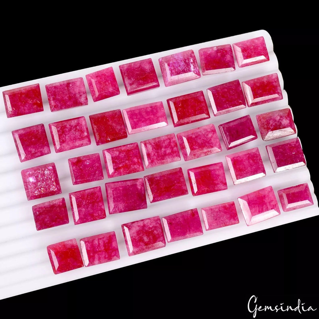 530 Ct Natural Red Beryl Baguette Cut Loose Wholesale Gems Lot 35 Pc For Jewelry