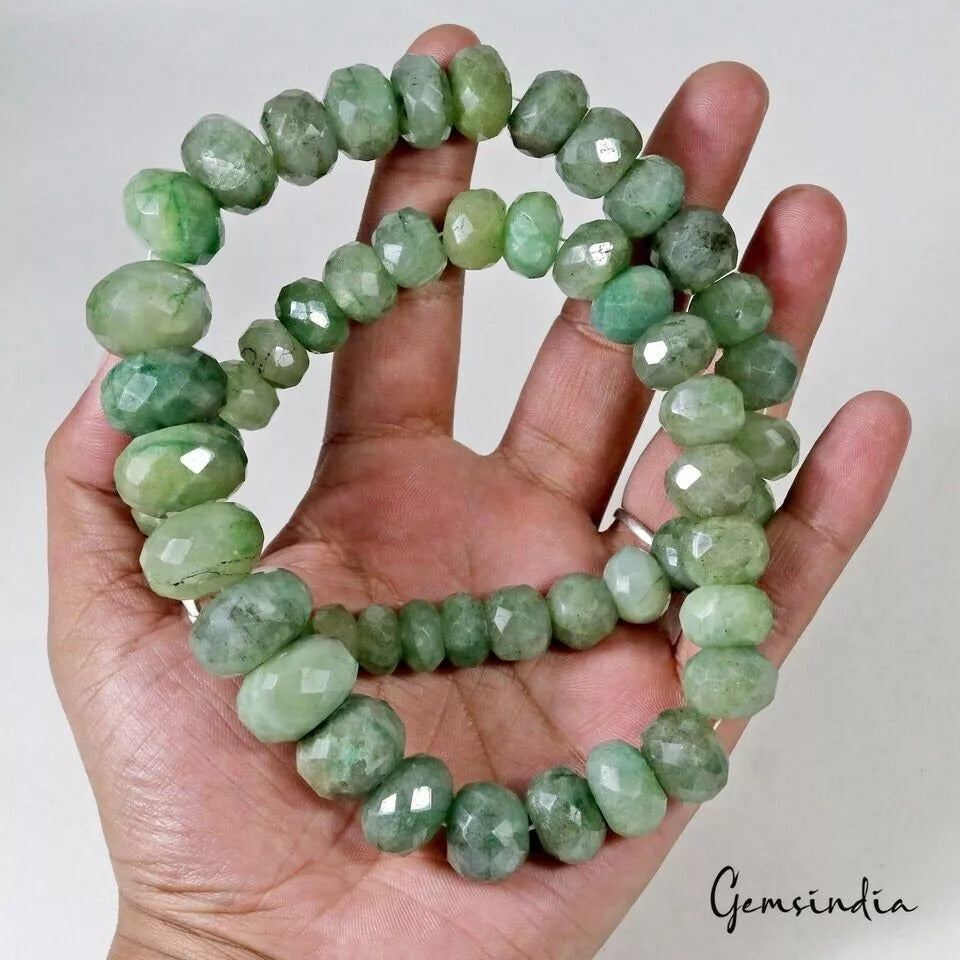 Emerald Necklace, Color Enhanced, Green — 10mm to 20mm, 990 Ct, Brazil