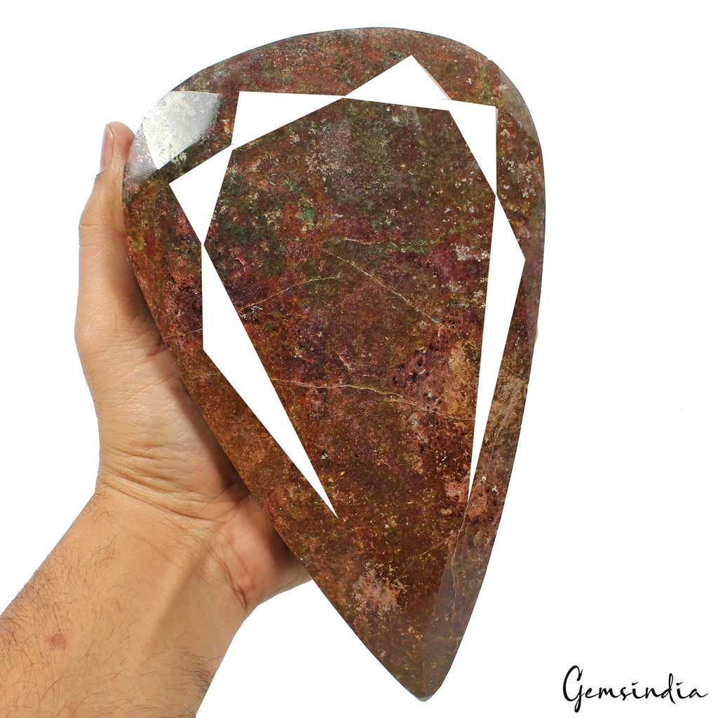 3.5 Kilo ~Rare Natural Ruby Zoisite Earth Mined Pear Cut Museum Grade Gemstone