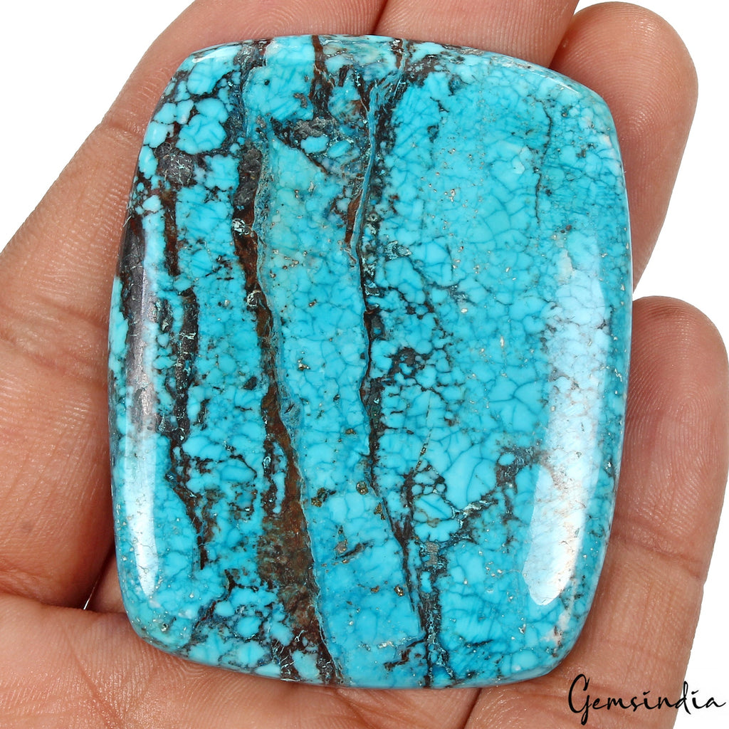 Large 210 Ct Designer Turquoise Blue Oval Shape USA Arizona Loose Cab Gemstone