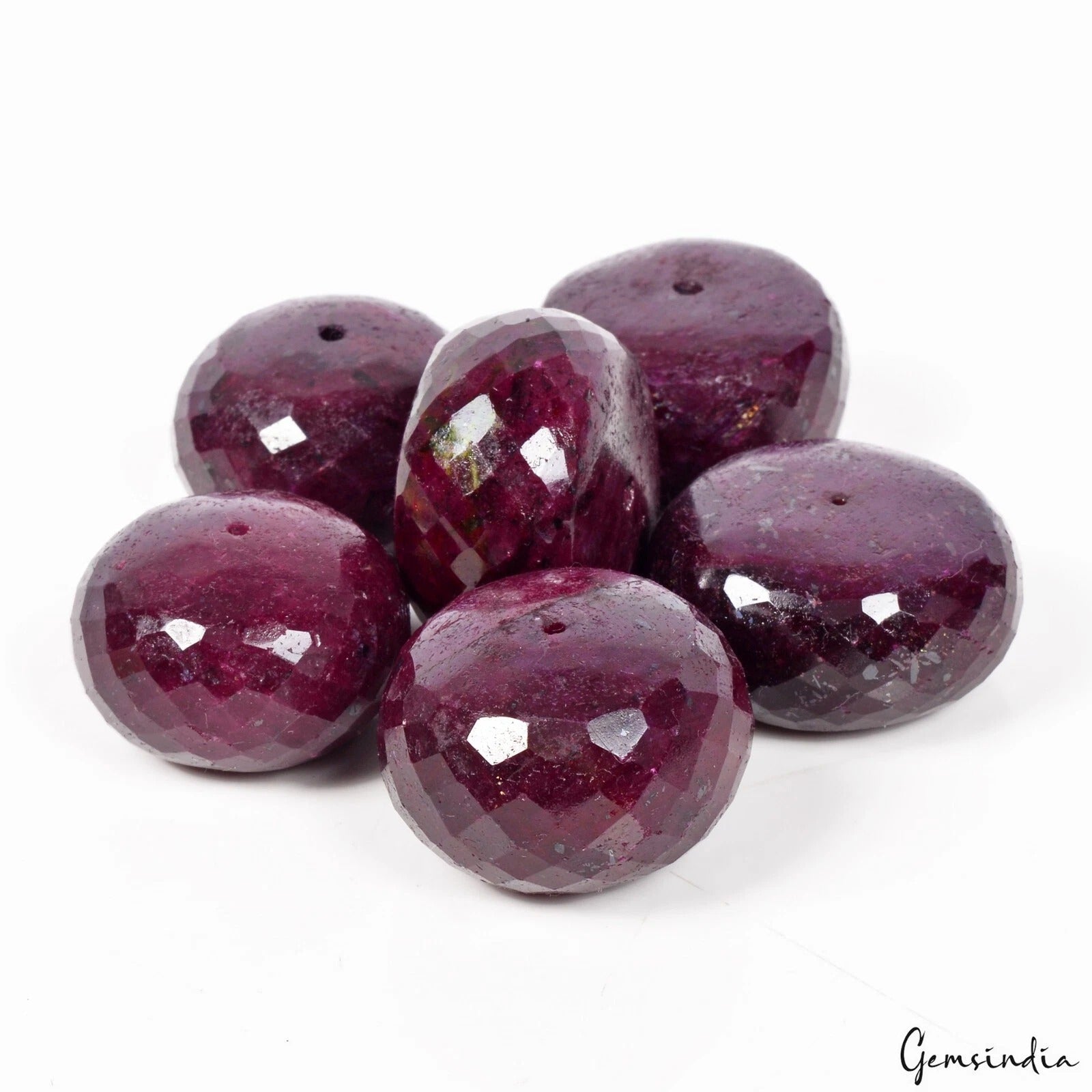 1400 Cts Natural Red Ruby Drilled Faceted Round Cut Shape Loose Gemstone