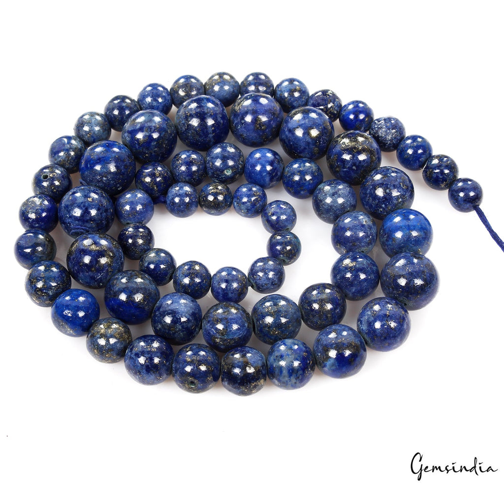 Huge 6-10mm Natural Genuine Lapis Lazuli Gemstones Round Loose Beads 18'' Strand