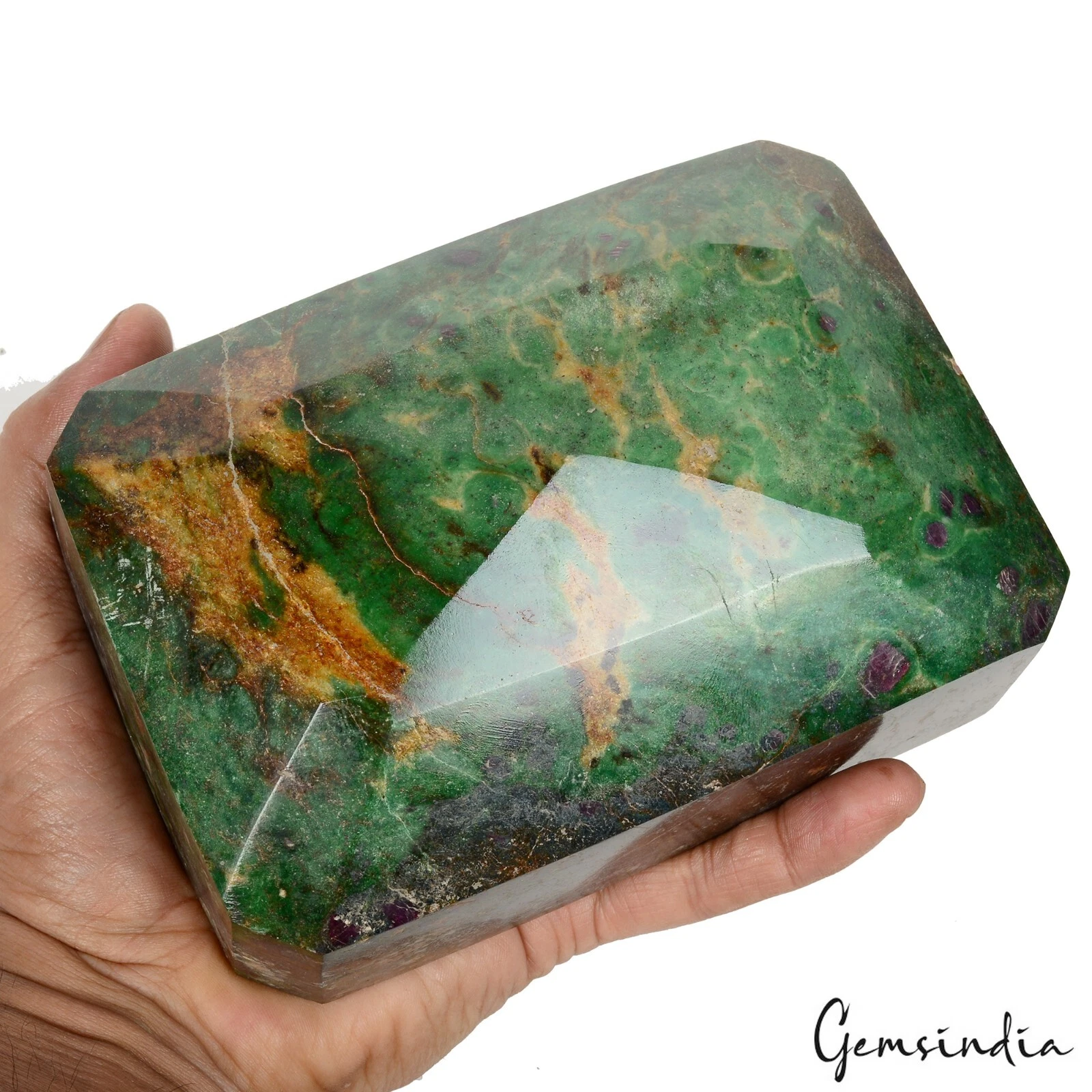 Ruby Zoisite Loose Gemstone, Octagon Cut, Untreated — 6x4.4x2.6 inches, 12650 Ct (2.53 Kg)