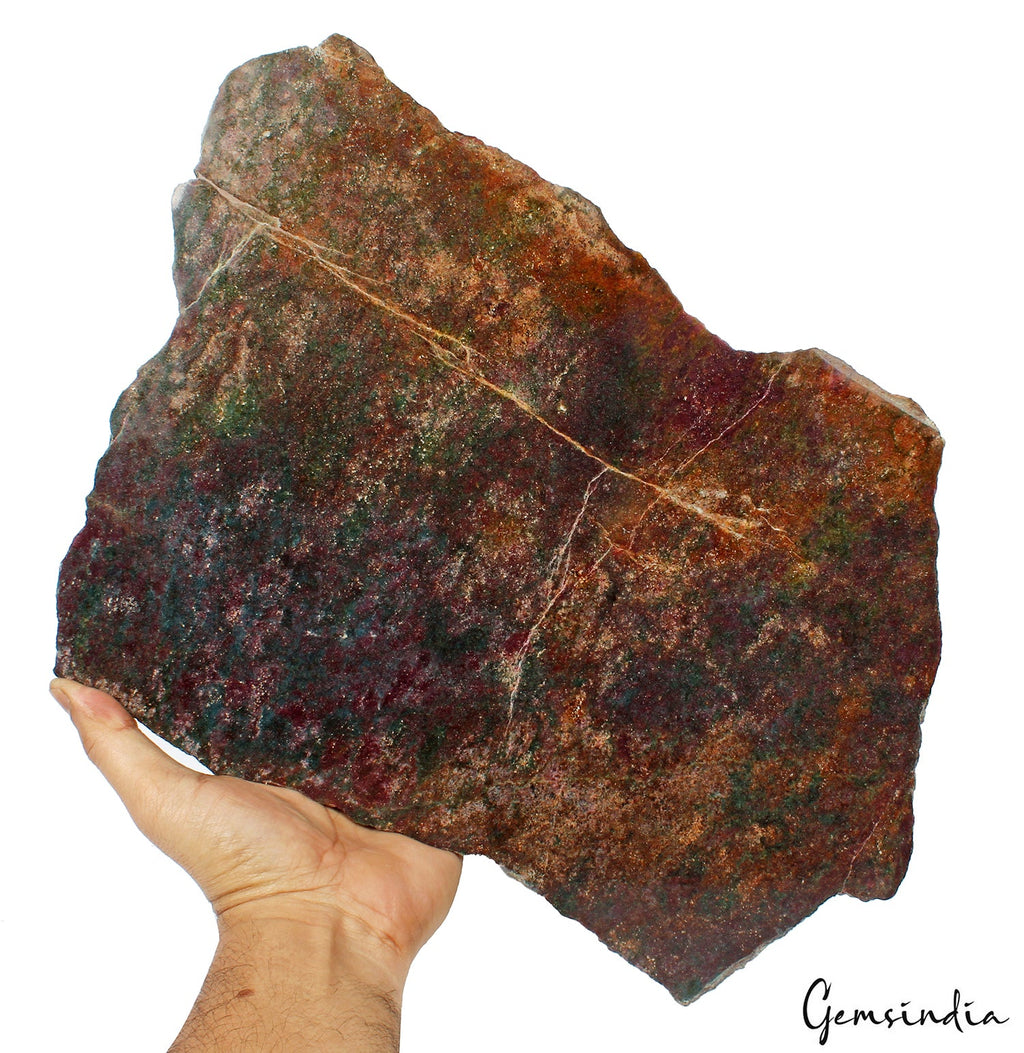 Large 2.9kg Ruby Kyanite Slab Specimen Rough Natural Stone On Rare Display Stand