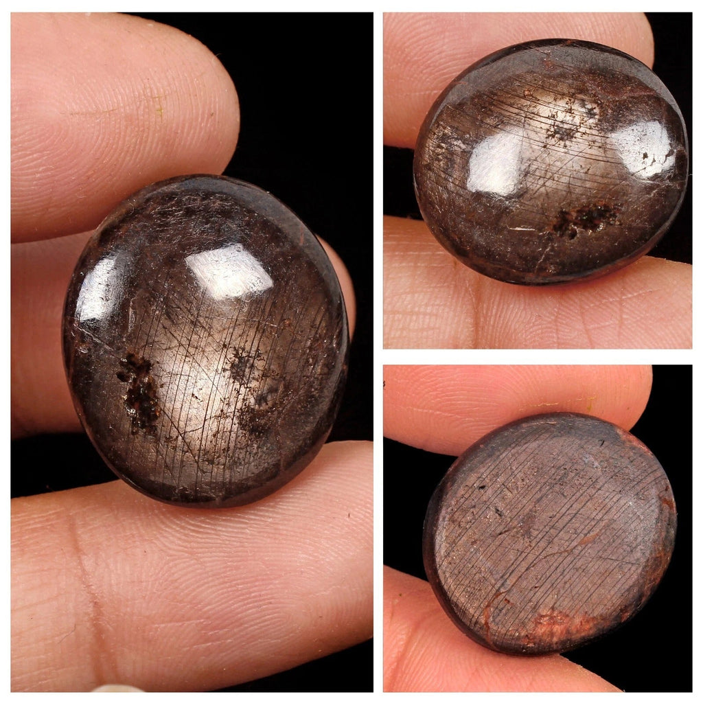 Rare Natural Star Ruby Oval Cabochon 47.50 Cts Untreated Dark Brown Red Gemstone