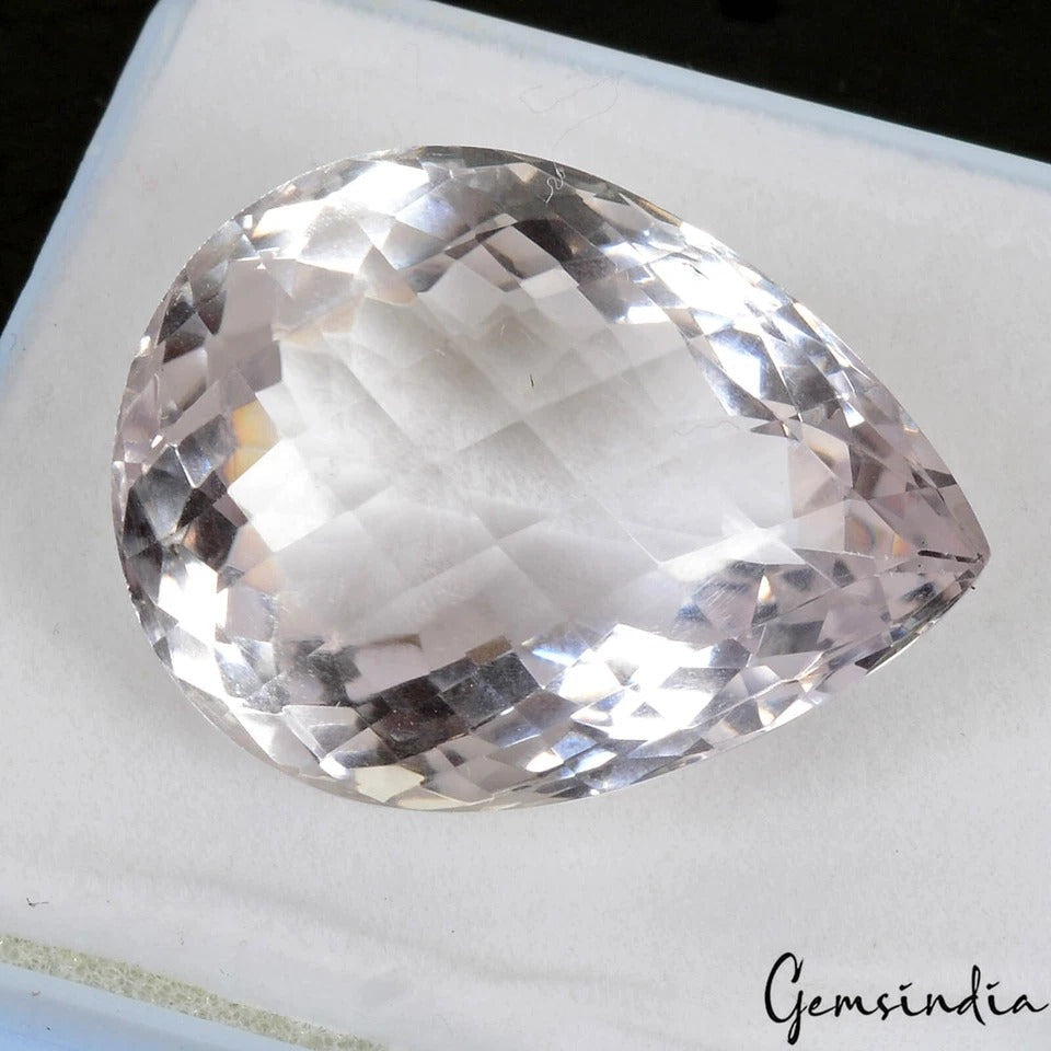 65.70 Ct Natural Untreated Bolivian Lavender Amethyst Pear Checker Cut Rare Gem