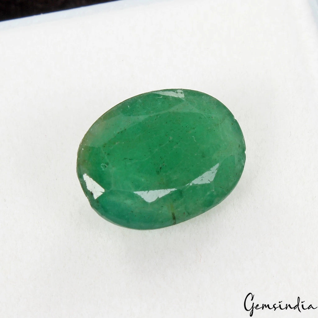 Emerald Loose Gemstone, Untreated, Green — 14x10x7 mm, 6.80 Ct, Zambia