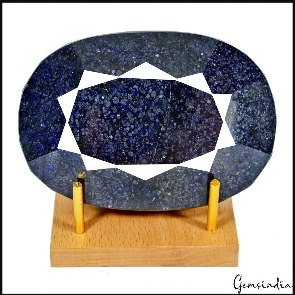 3730Ct Natural Blue Sapphire Oval Cut Loose Earth mined Huge Museum use Gemstone