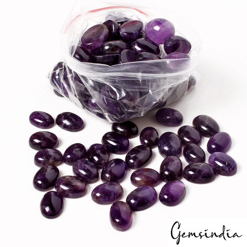 1460Ct Natural Dark Purple Amethyst Oval Cab Untreated Brazilian Loose Gemstones