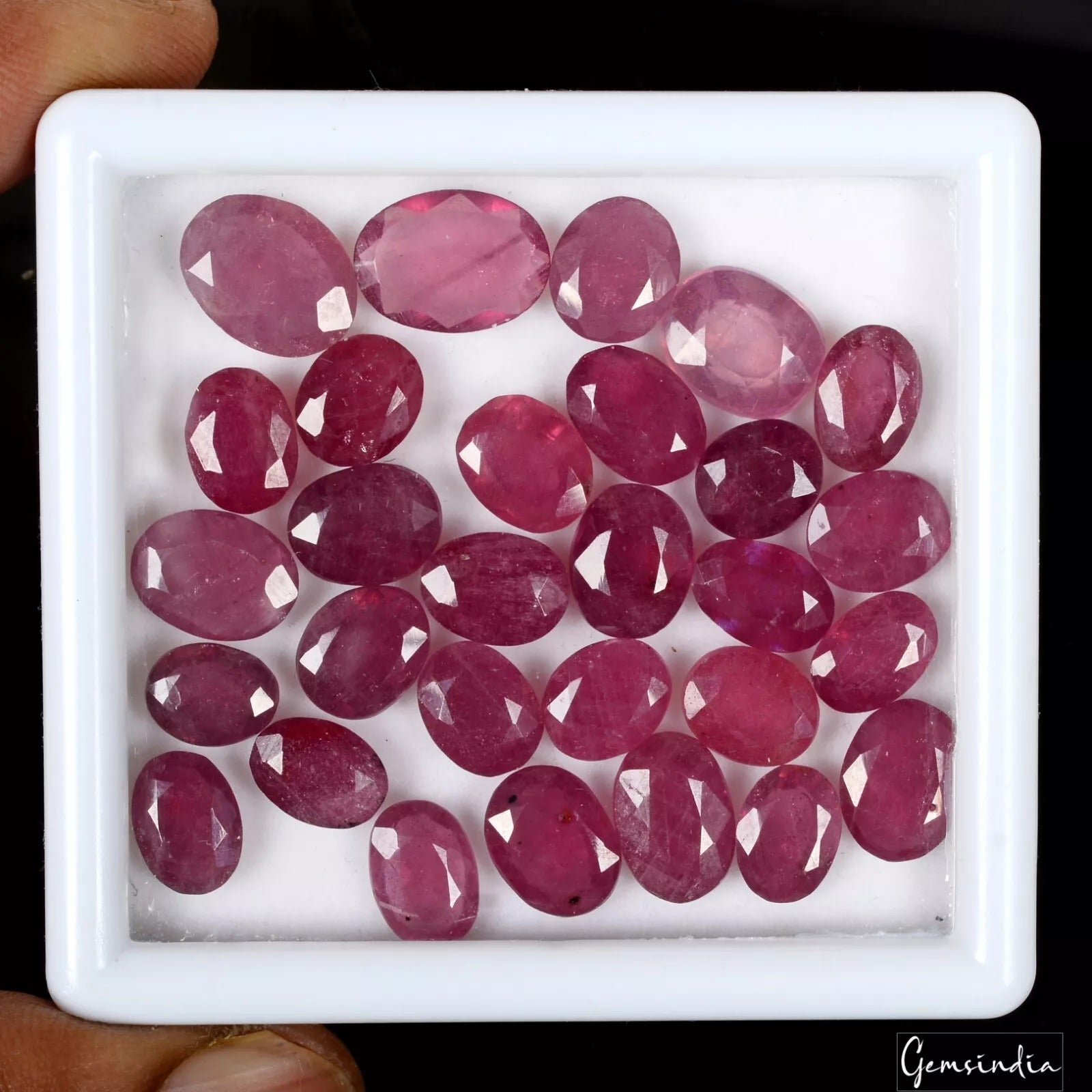 93.10Ct/29 Pc Natural Mozambique Red Ruby Oval Cut 8-12mm Loose Jewelry Gemstone