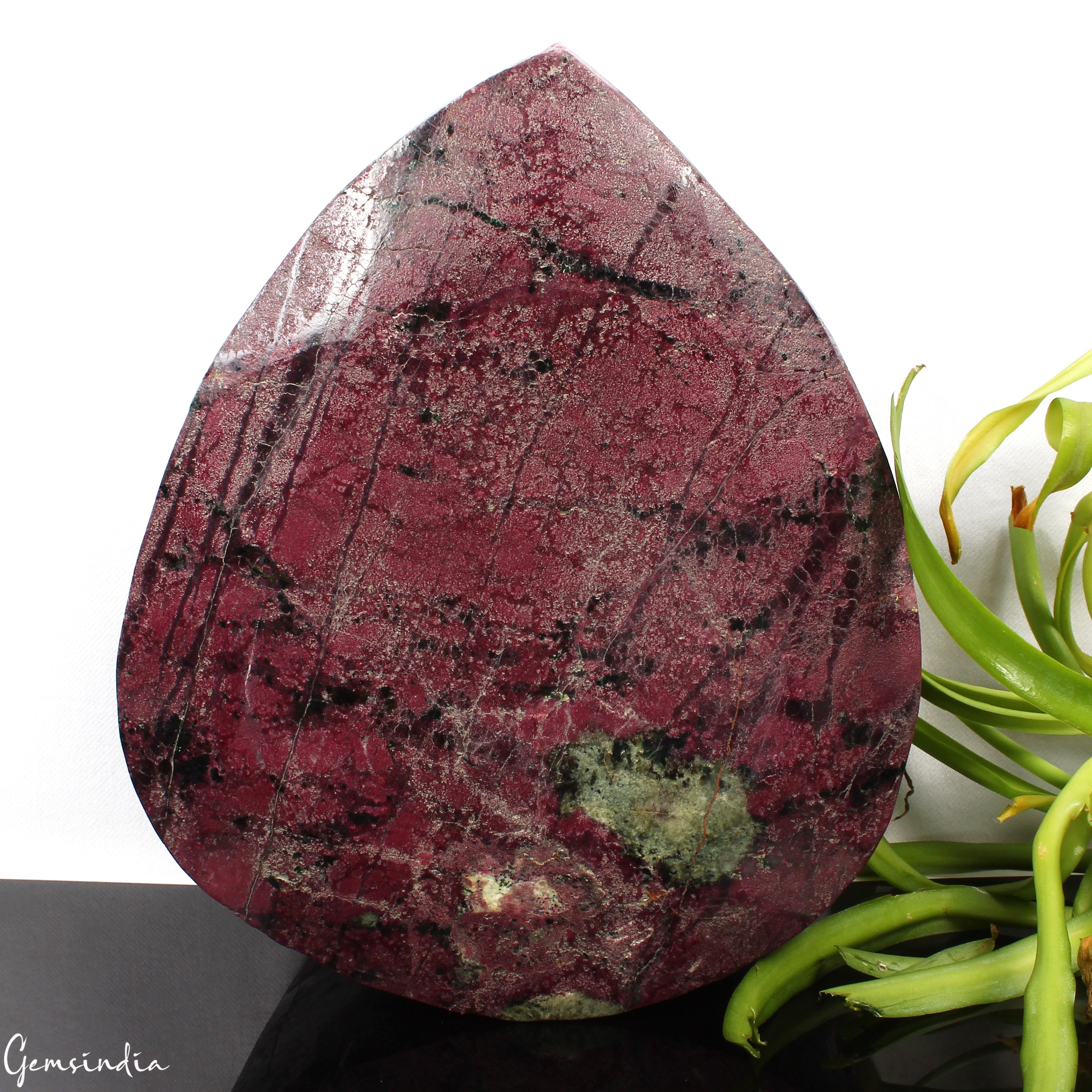 Large 15 Kg Natural Huge Green Red Ruby Zoisite Pear Faceted Untreated Gemstone