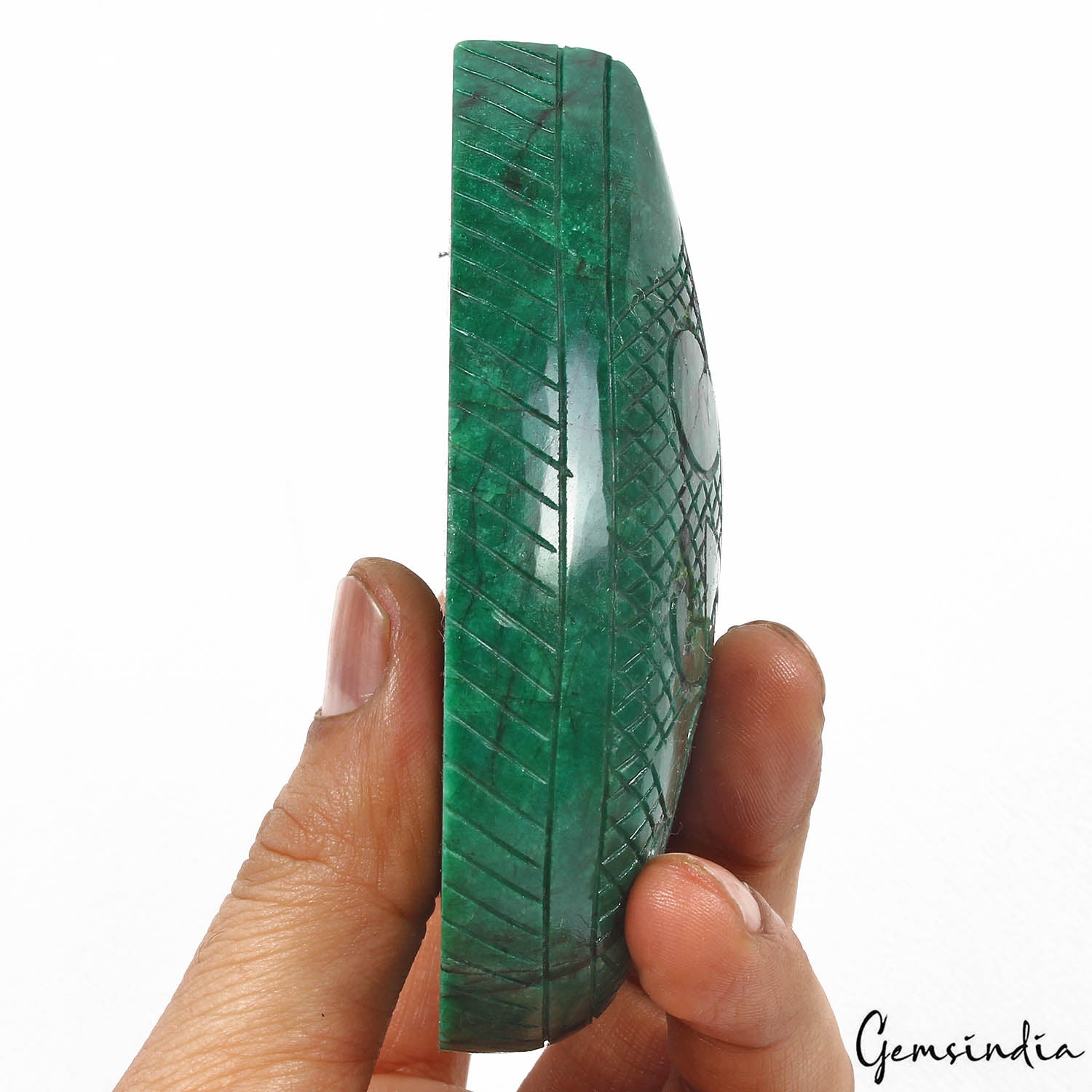 Certified 1740 Ct Natural Brazilian Green Emerald Pear Cut Carved Loose Huge Gem
