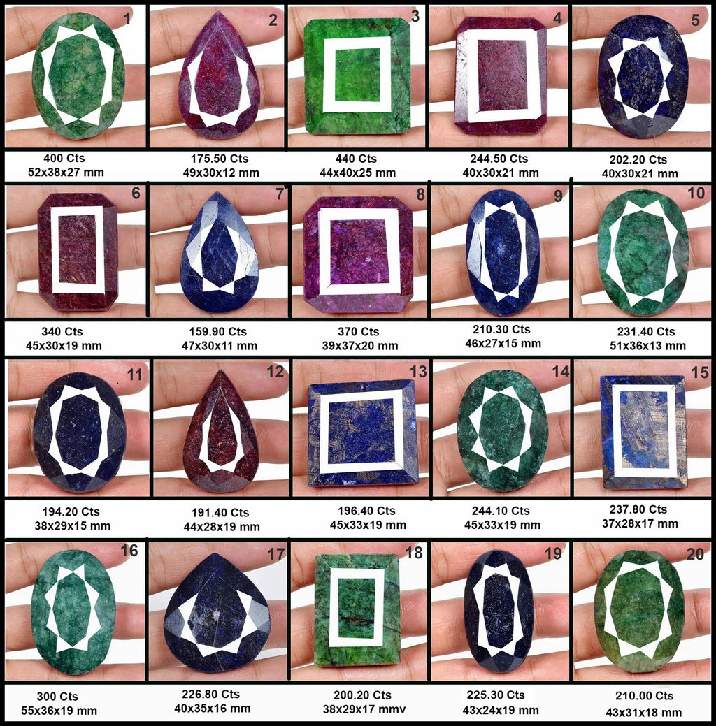 Ruby Lot, Loose Gemstone, Color Enhanced — 20 Pieces, 38mm to 55mm, 5000 Ct (1 Kg), Brazil