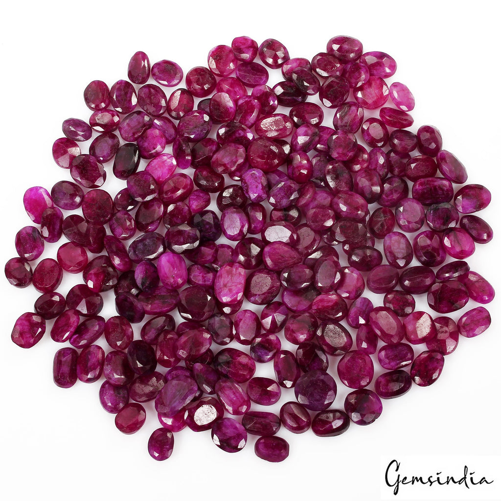 740 Ct Natural Red Pink Beryl (Bixbite) Mix Faceted Loose Gemstones Lot 193 Pcs