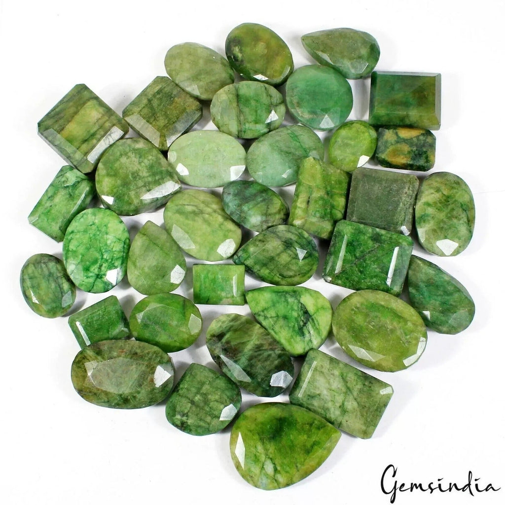 5000 Ct Natural Green Emerald 25-48mm Loose Assorted Cut Huge Gemstones, Brazil