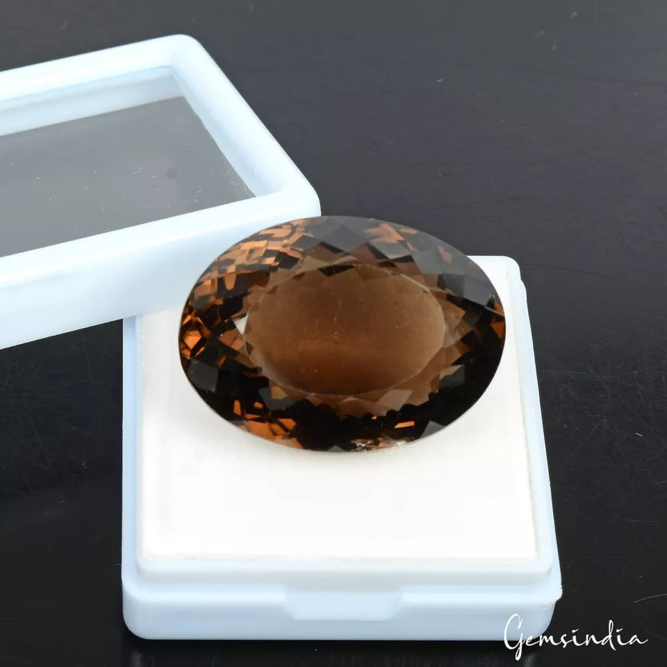 Smoky Quartz Loose Gemstone, Untreated, Brown — 31x22x18mm, 84.00 Ct, Madagascar
