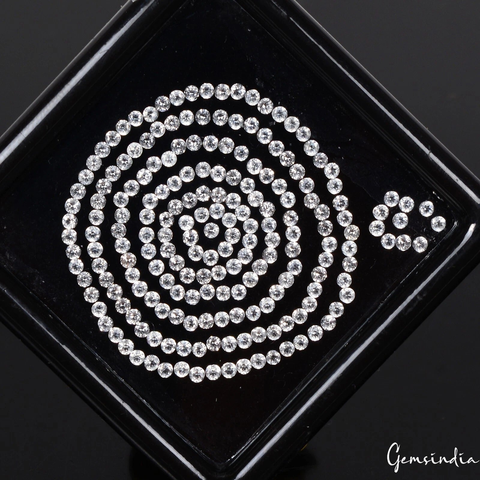 3.80 Ct/200 Pcs Natural White Topaz Round Calibrated 1.5mm Jewelry Gemstones Lot
