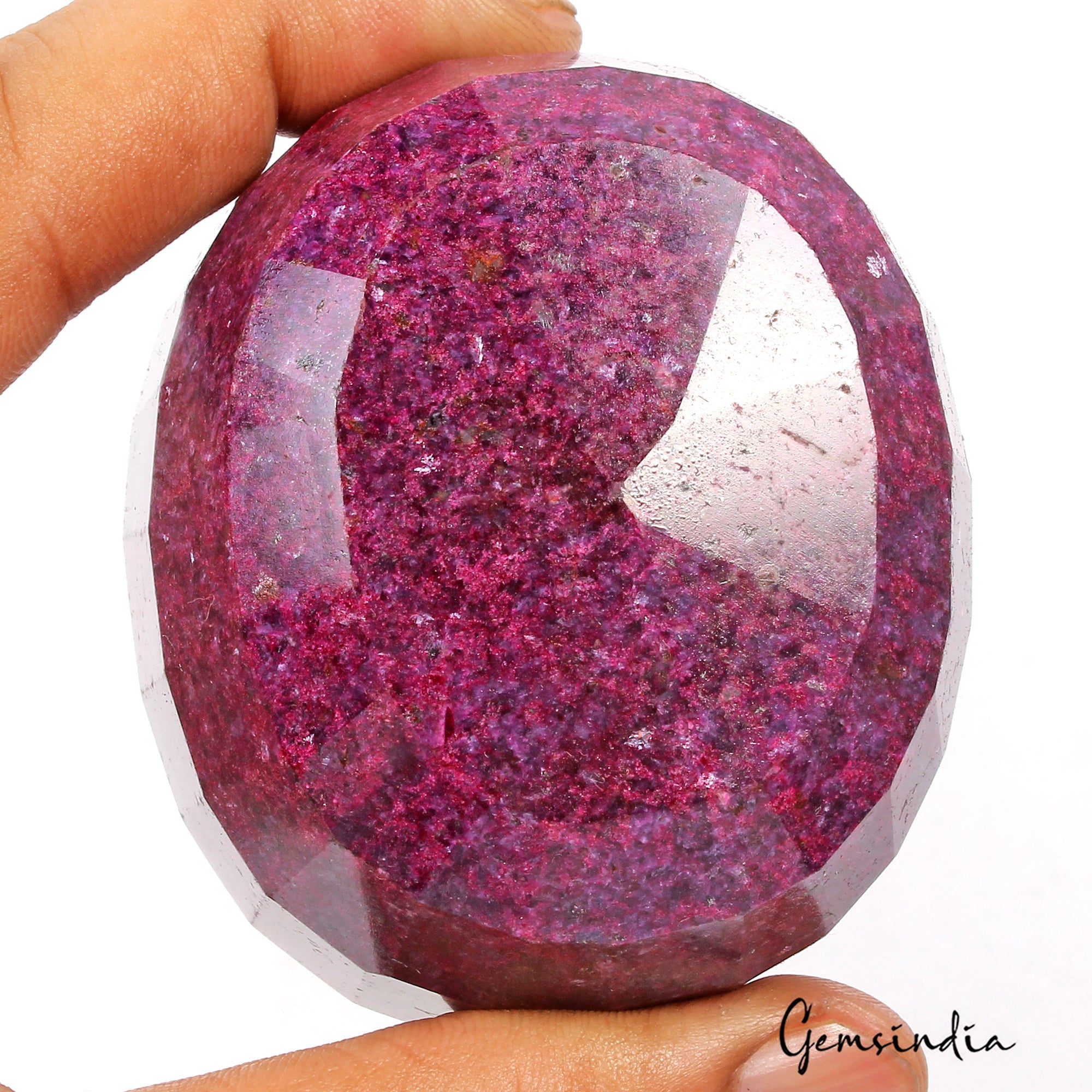 Certified 1970 Ct Natural African Red Ruby Oval Faceted Cut Huge Size Loose Gem