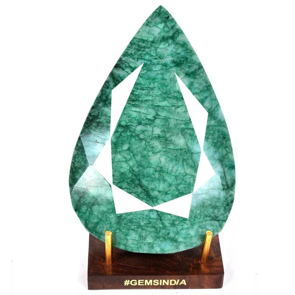 3100 Ct Natural Green Emerald Earth Mined Pear Brazilian Huge Gemstone 146*95mm