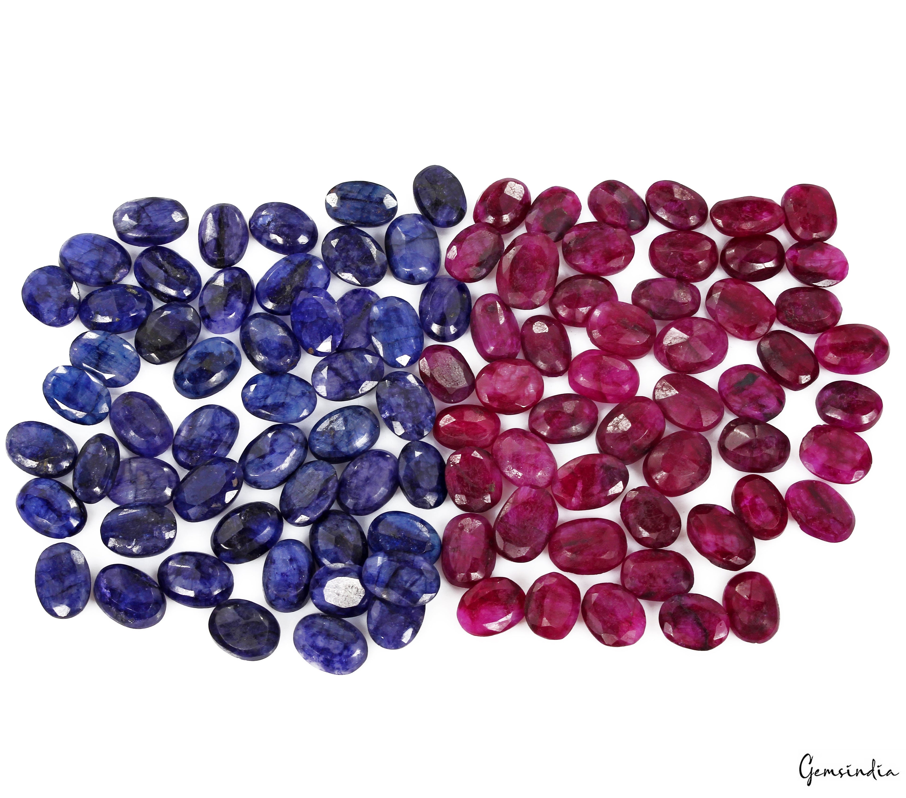 540Ct/100 Pc Natural Red & Blue Beryl Oval Cut 12-16mm Loose Jewelry Making Gems