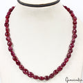 Ruby Beaded Strand, Color Enhanced, Red — 18", 300 Ct, Madagascar