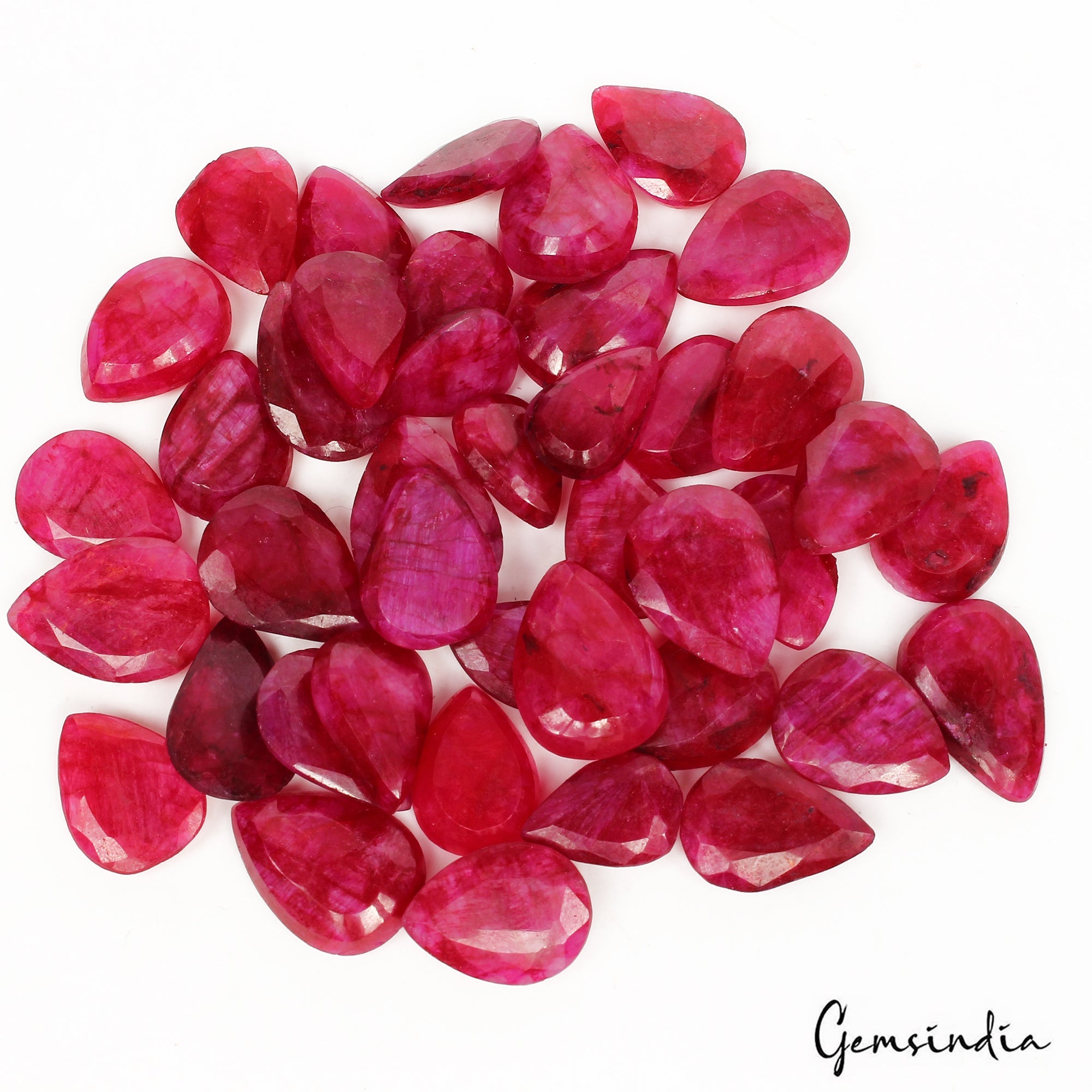 310 Cts/41 Pcs Natural Eye Catching USA Pink Beryl Bixbite Pear Gems For Jewelry