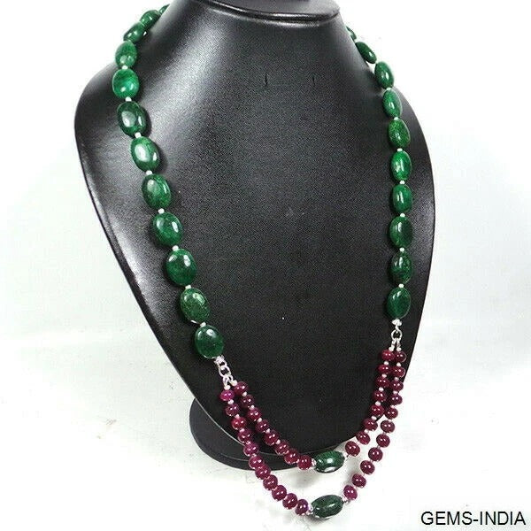 Ruby Necklace, Red — 7mm to 18mm, 540 Ct, India