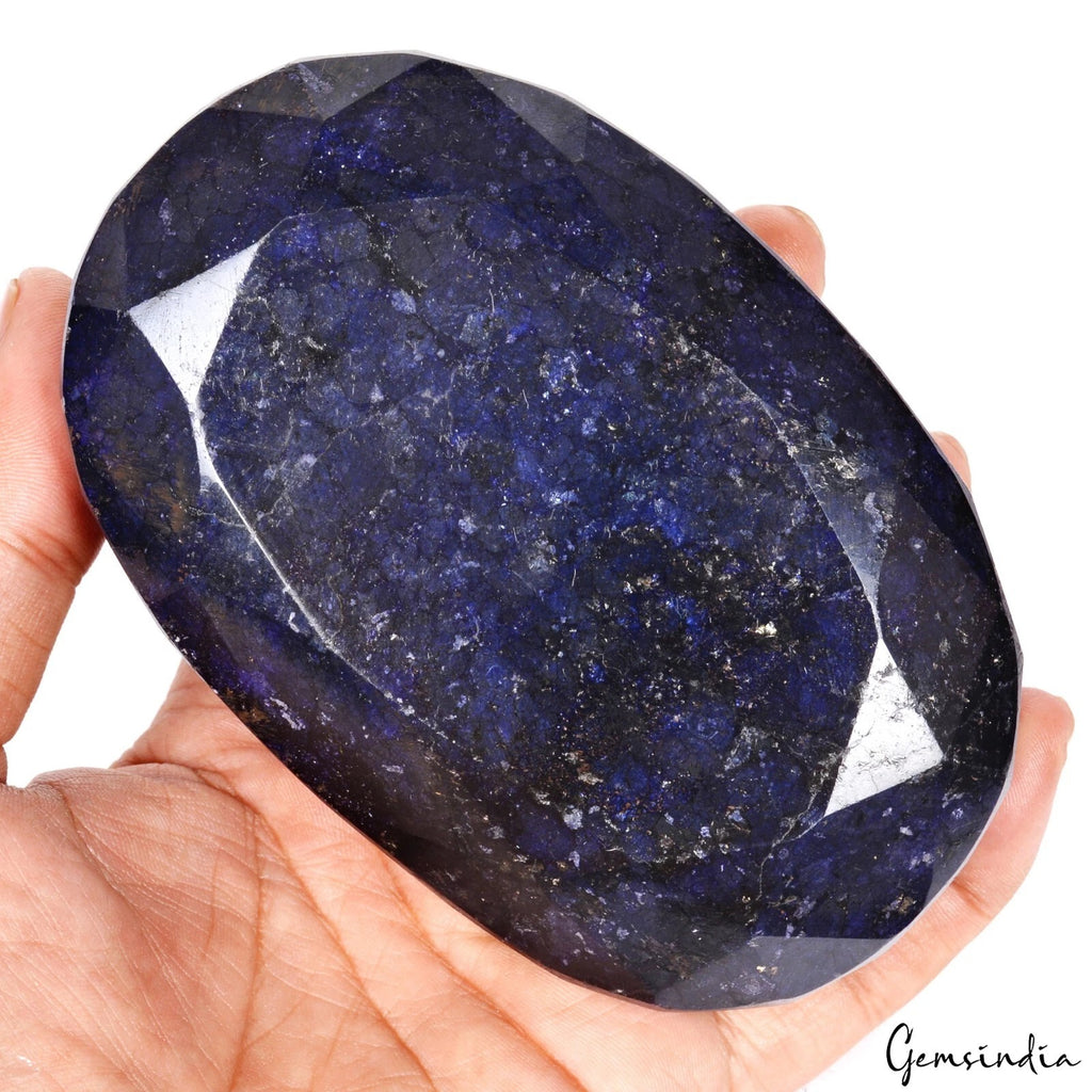 Blue Sapphire Loose Gemstone, Oval Cut, Color Enhanced — 117x77x51 mm, 5600 Ct, Madagascar