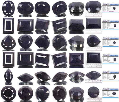 African Blue Sapphire Lot, Loose Gemstone, Color Enhanced — 6 Pieces, 72mm to 110mm, 13280 Ct (2.656 Kg), Africa